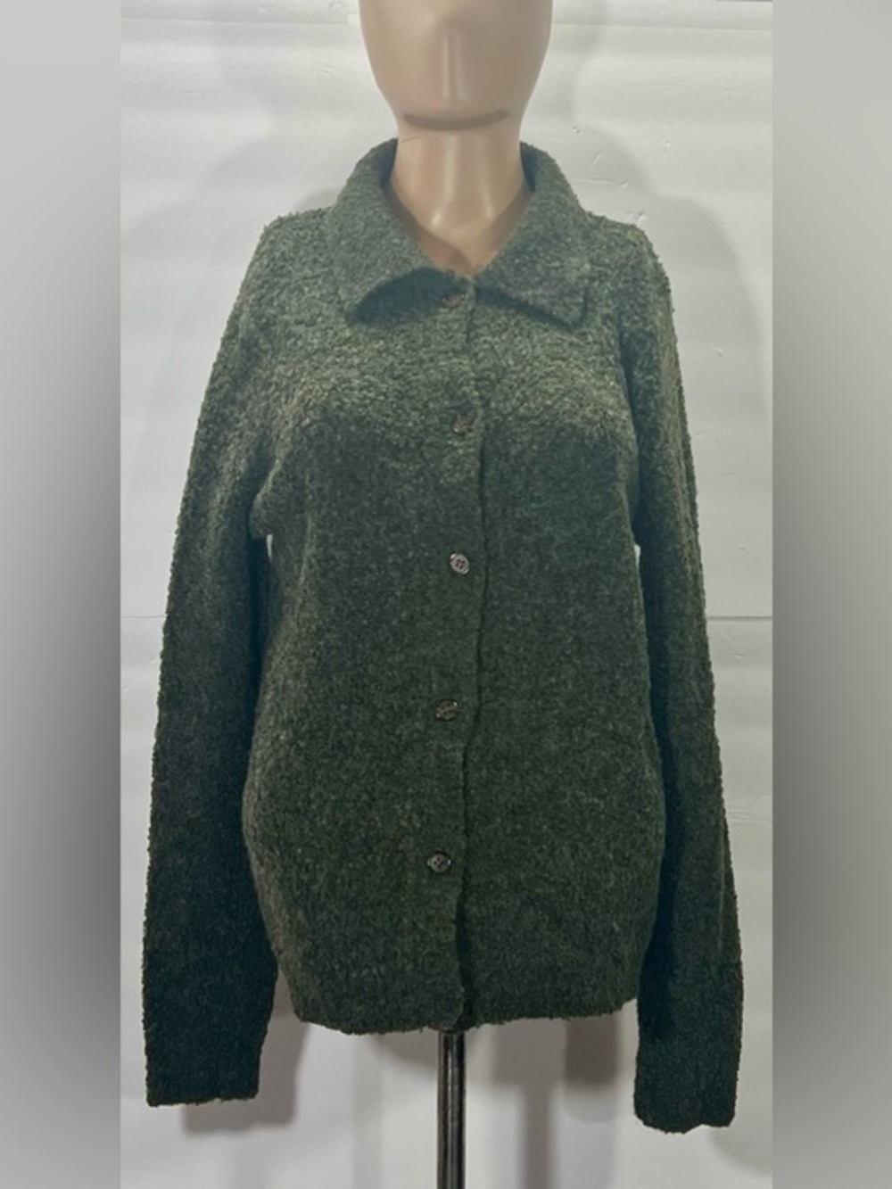 Crate&Barrel Olive Green Teddy Button-Up Jacket